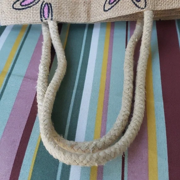 *EUC* Burlap Bunny Tote Bag - Picture 9 of 9